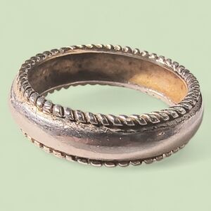 Marsala Jewelers Sterling Silver Band Ring With Decorative Rope Edging